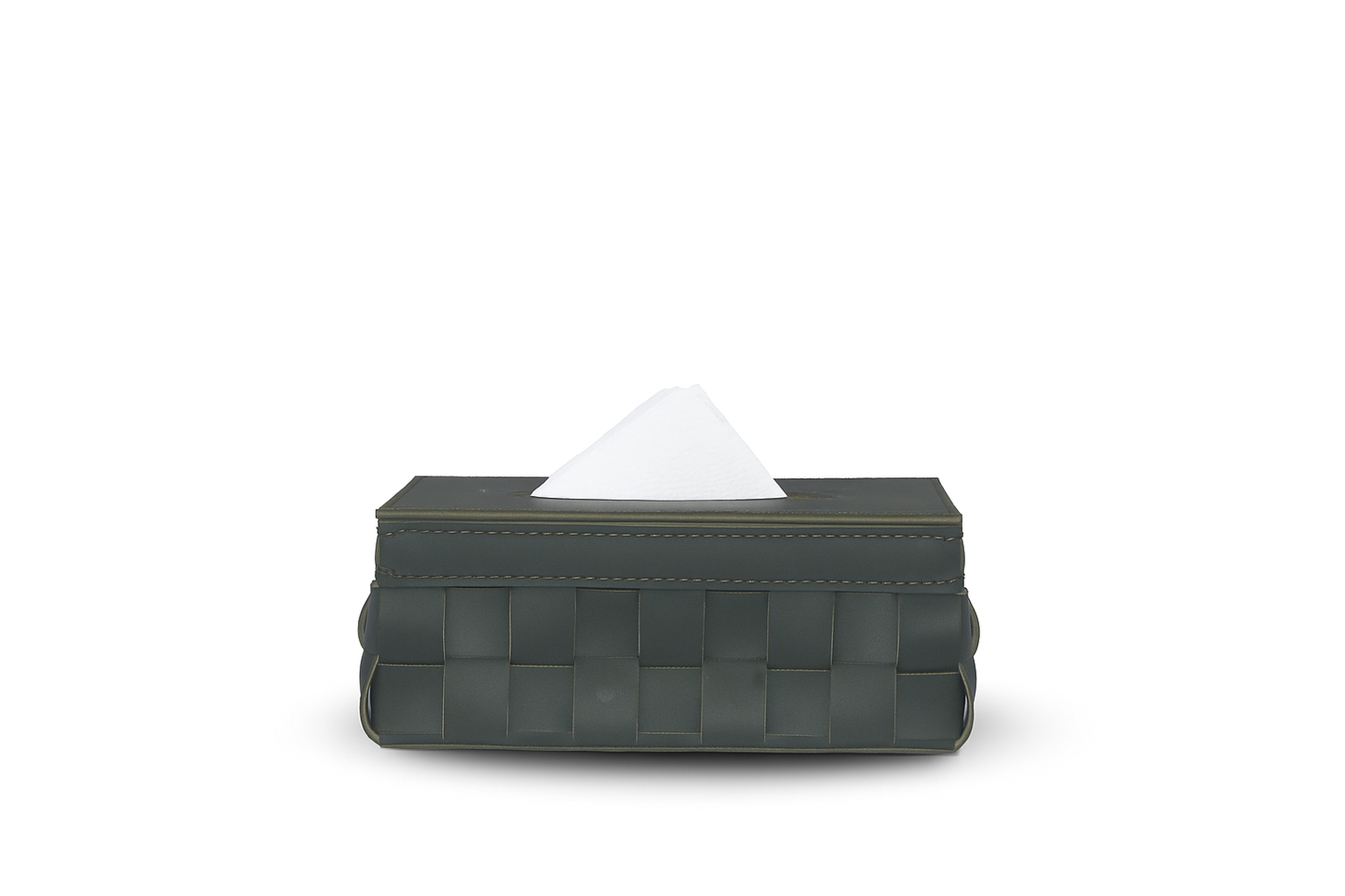 Dark Green Luxury Leather Tissue Box