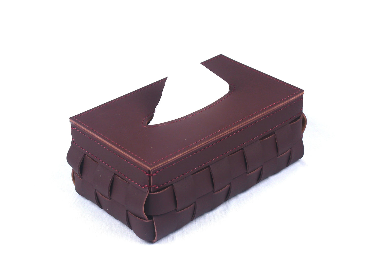Reddish Brown Luxury Leather Tissue Box