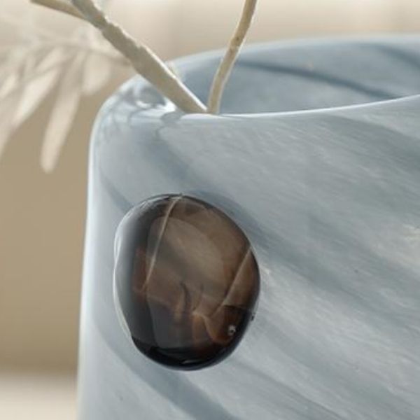 Handmade Grey Button Vase