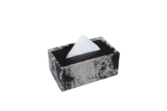Faux Leather Luxury Tissue Box With Metal Frame
