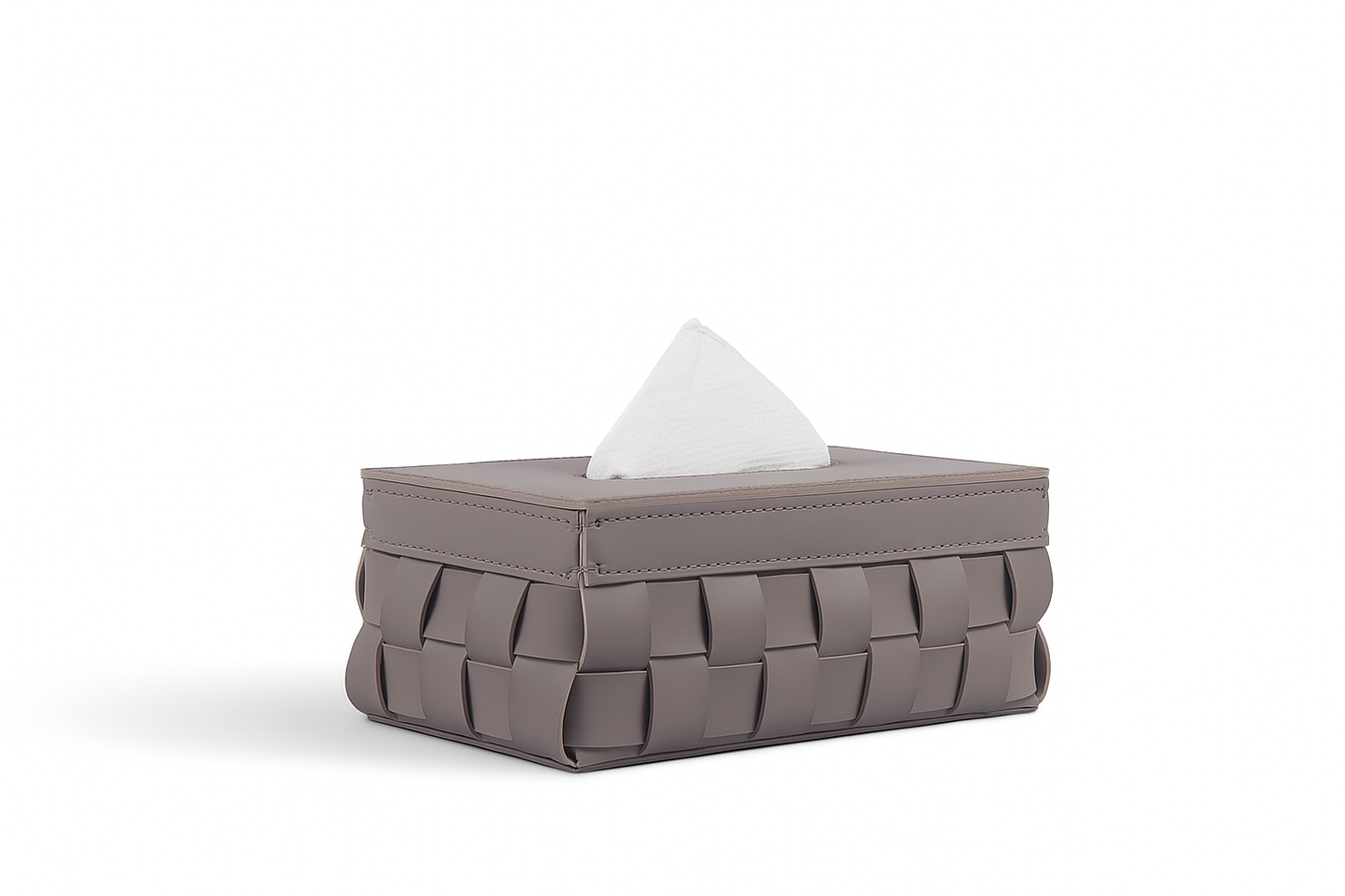 Graphite Grey Luxury Leather Tissue Box