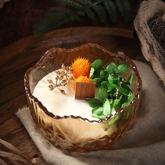 Floral Infused Premium Amber Glass Candle