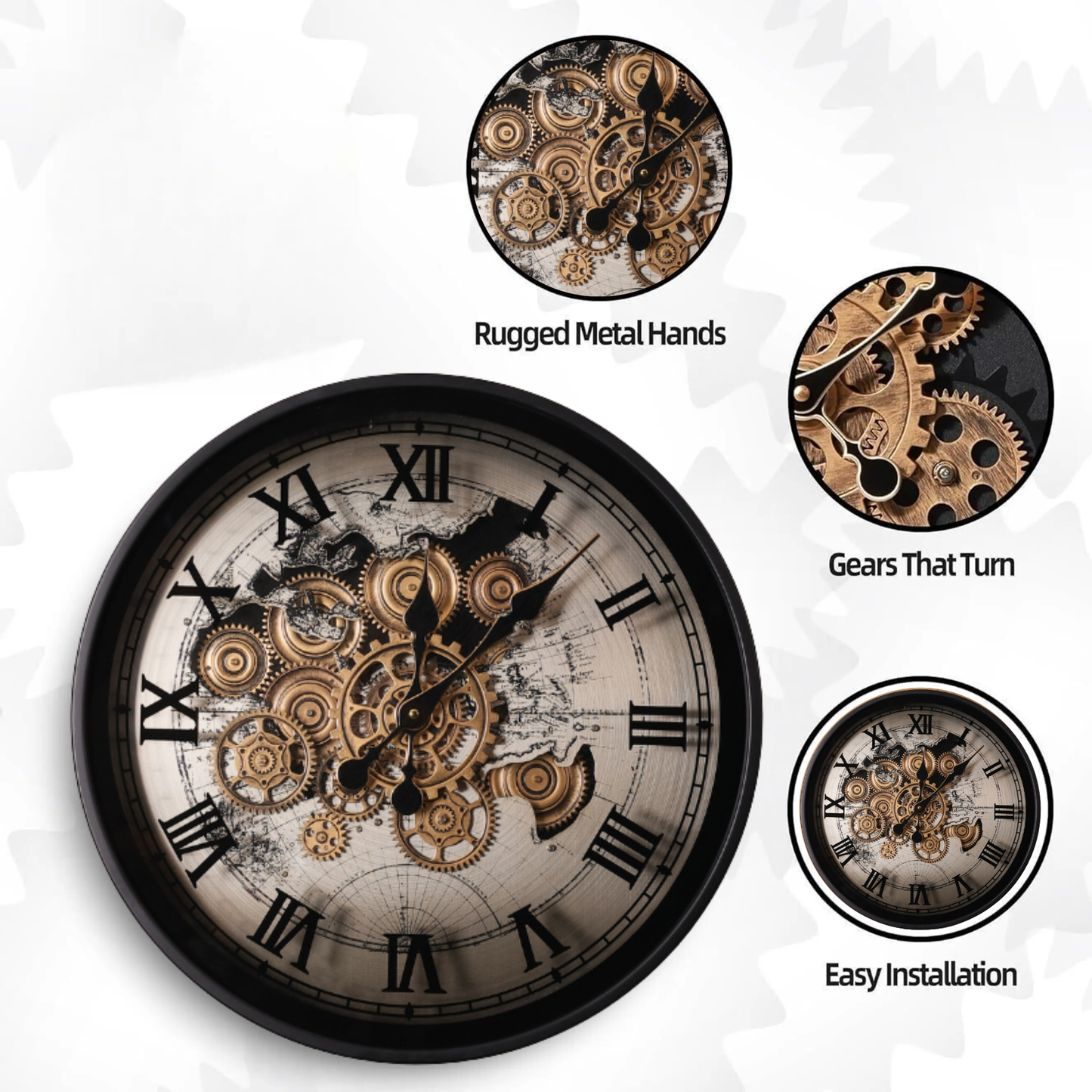 Phantom Dial Luxury Designer Gear Wall Clock