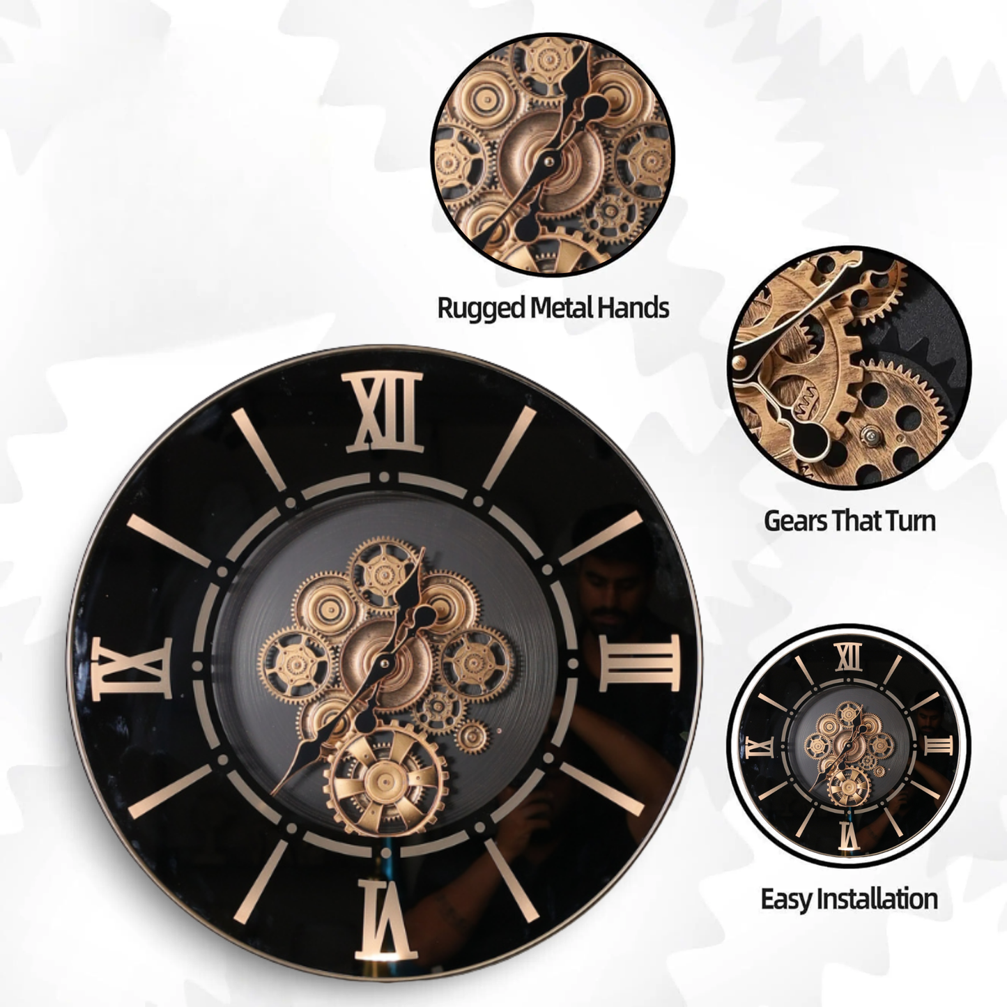 Twilight Enchante Maison Mechanism Gear Wall Clock