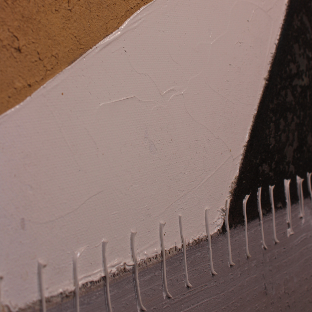 Beige, White & Black Geometric Design Wall Art