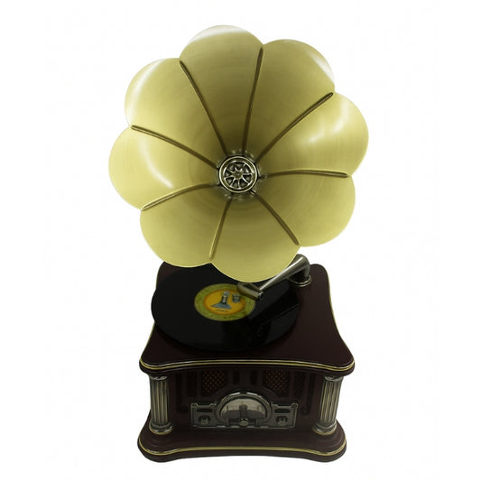 Vintage Brass Mini Gramophone