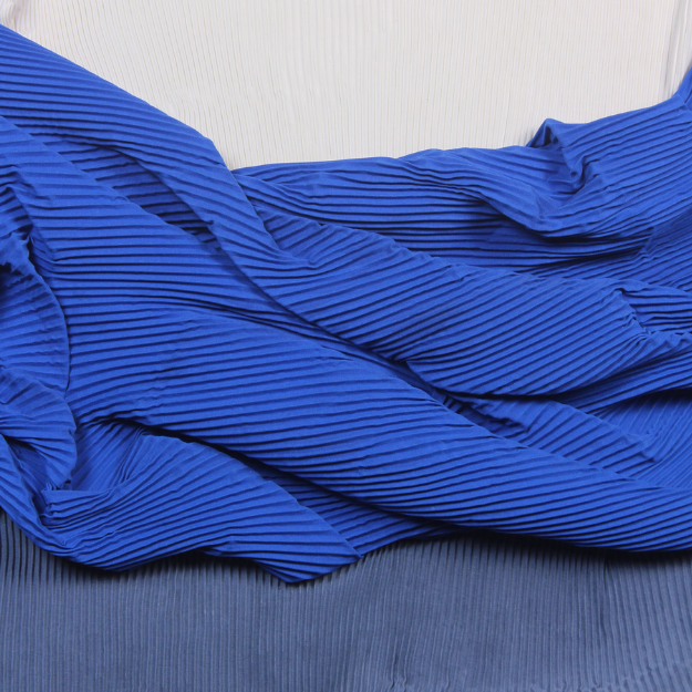 3D Fabric Abstract Blue & White Modern Textured Ocean Waves Wall Art