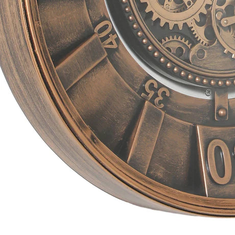 Ascam Round Industrial Moving Cogs Wall Clock