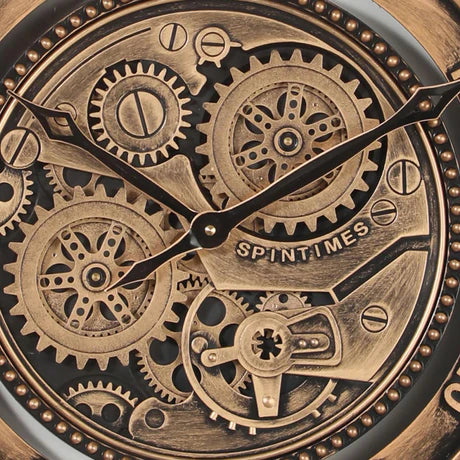 Ascam Round Industrial Moving Cogs Wall Clock