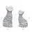 Black & White Striped Cat Resin Sculptures