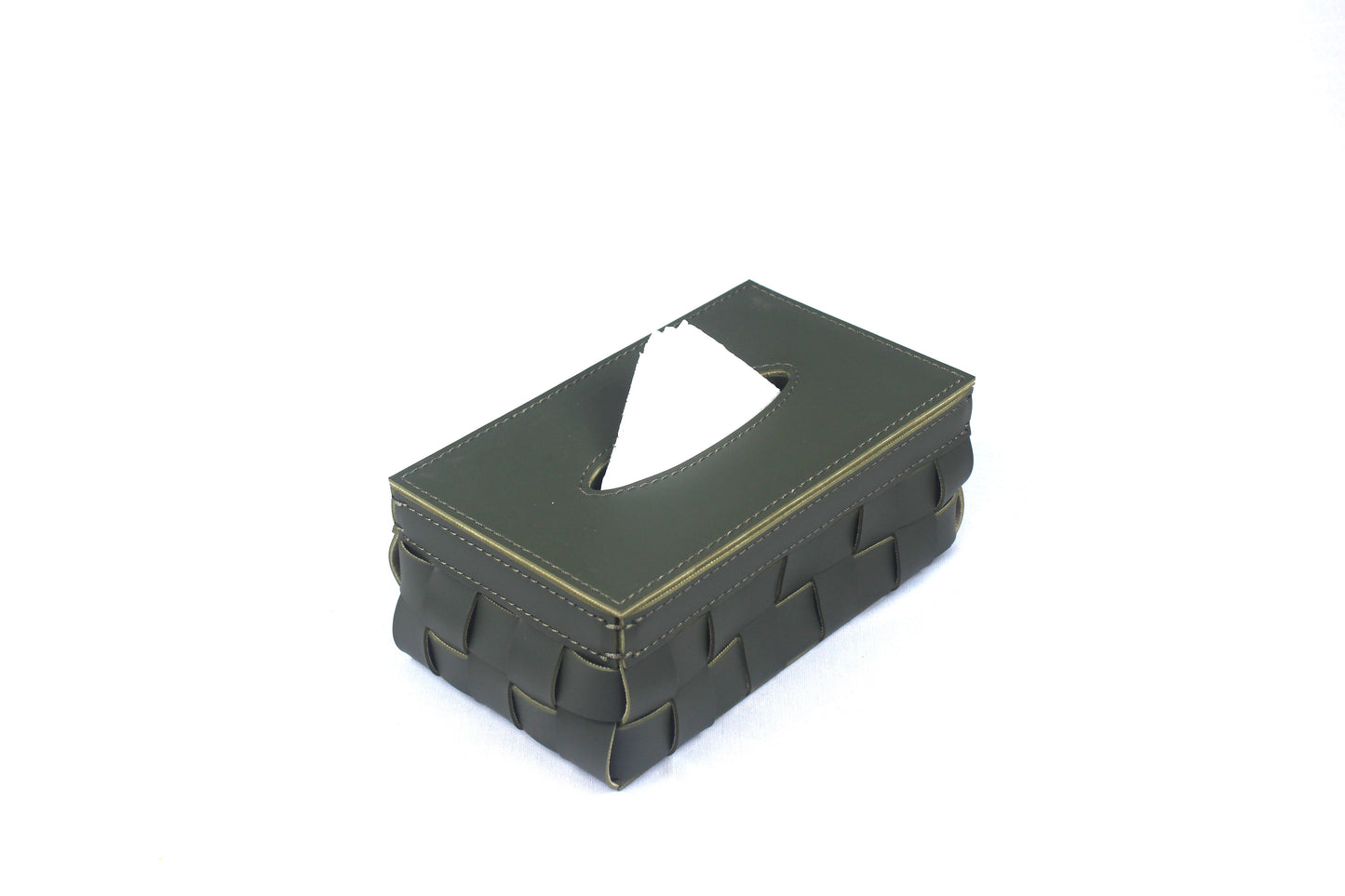 Dark Green Luxury Leather Tissue Box
