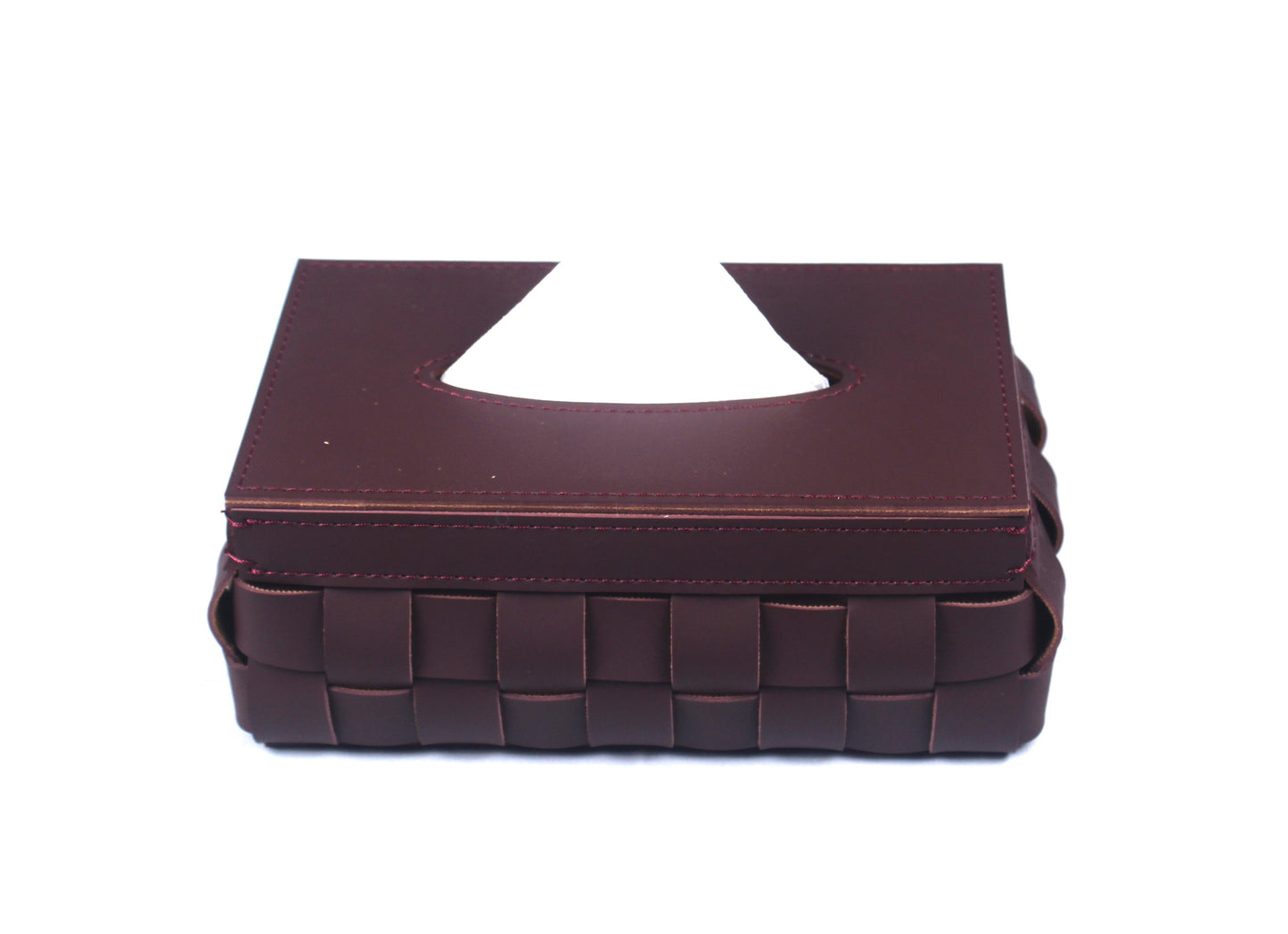 Reddish Brown Luxury Leather Tissue Box