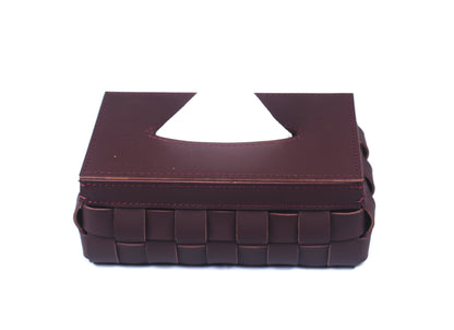 Reddish Brown Luxury Leather Tissue Box