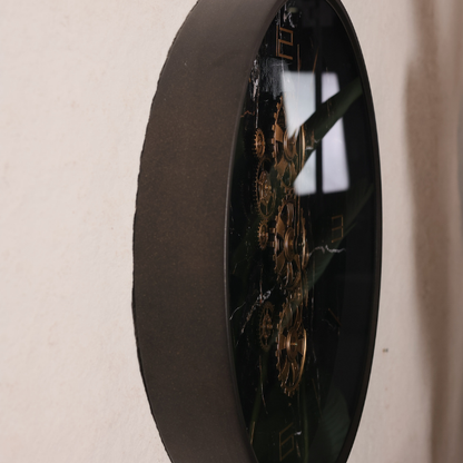 Marble Dial Look Rotating Gear Wall Clock