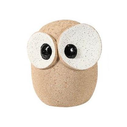 Big-Eyed Owl Ceramic Figurine