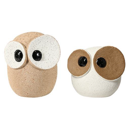 Big-Eyed Owl Ceramic Figurine