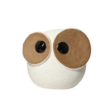 Big-Eyed Owl Ceramic Figurine