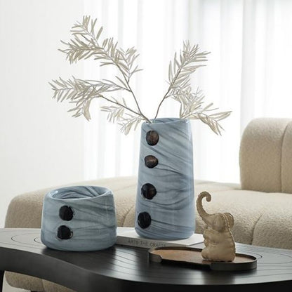 Handmade Grey Button Vase