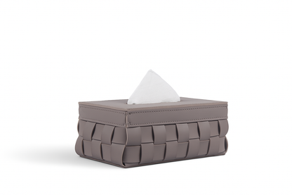 Graphite Grey Luxury Leather Tissue Box