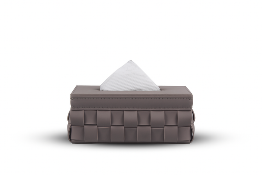 Graphite Grey Luxury Leather Tissue Box