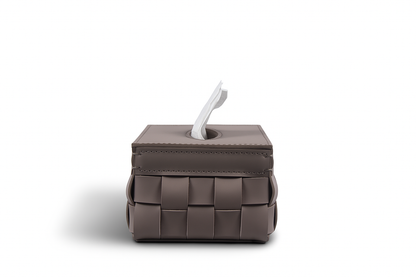 Graphite Grey Luxury Leather Tissue Box