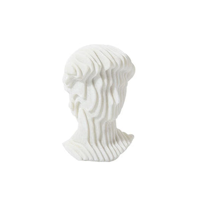 White Resin Abstract David Sculpture