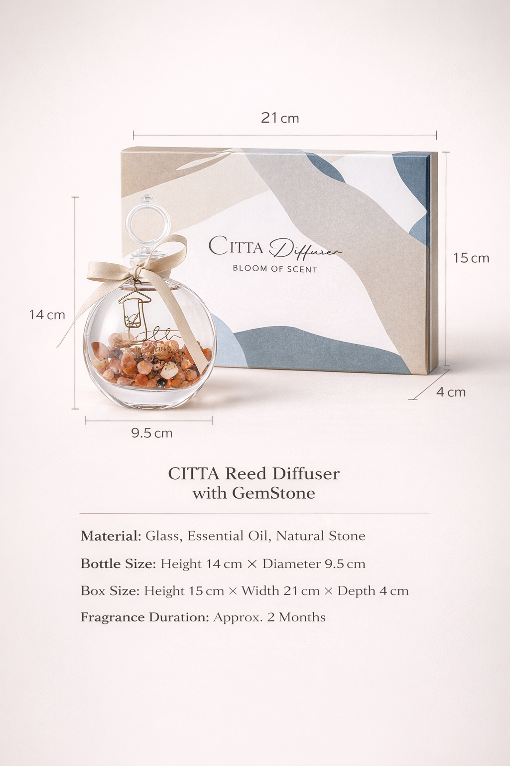 Aroma Crystal Glass Reed Diffuser