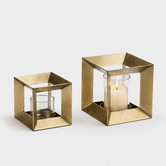 Gold-Framed Candle Cup