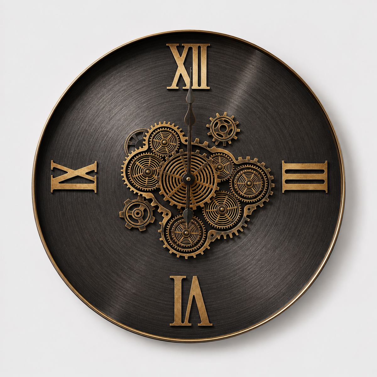 Heritage Roman Skeleton Real Moving Gear Wall Clock