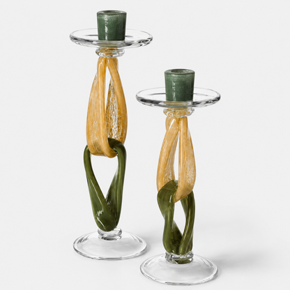 Crystal Bloom Candle Holder Set