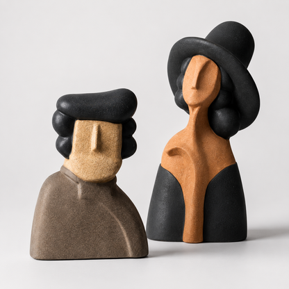 Abstract Ceramic Figurine Set