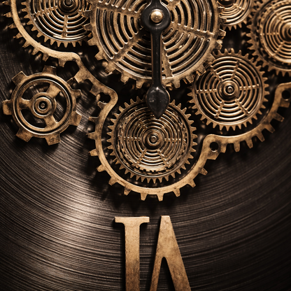 Heritage Roman Skeleton Real Moving Gear Wall Clock
