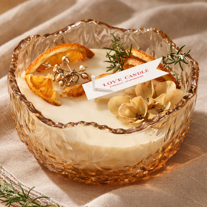 Floral Infused Premium Amber Glass Candle