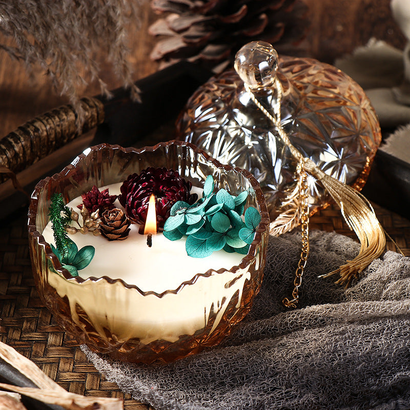 Floral Infused Premium Amber Glass Candle