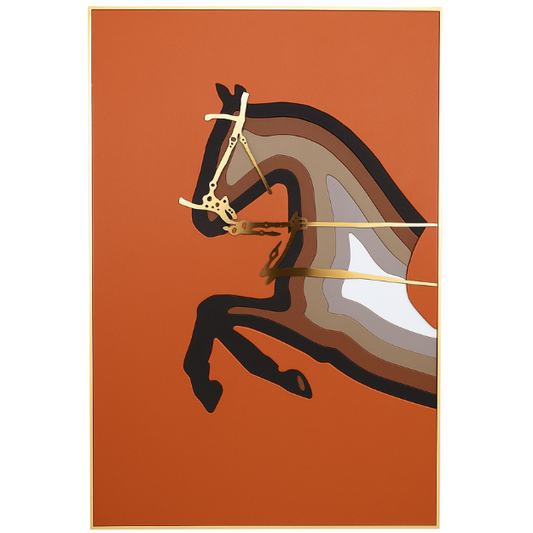 Modern Luxury 3D Metal & Leather Effect Golden Horse Abstract Wall Art