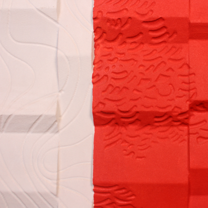 3D Decorative Textured Abstract Red & White Wall Art