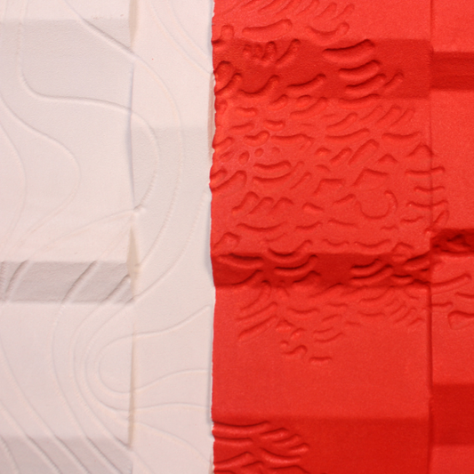 3D Decorative Textured Abstract Red & White Wall Art