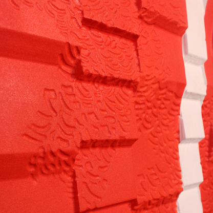 3D Decorative Textured Abstract Red & White Wall Art