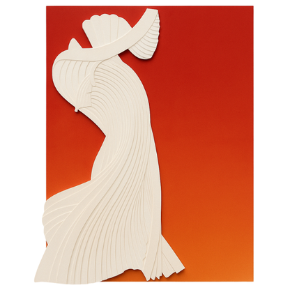 3D Wall Art on Sunset Gradient Background