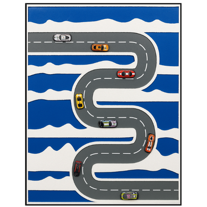 3D Mini Car Track With Toy Cars Wall Art