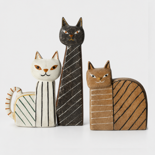 Artisan Cat Figurine Set