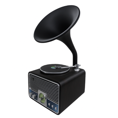 Vintage Black Mini Gramophone