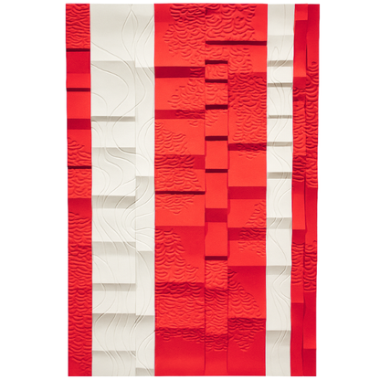 3D Decorative Textured Abstract Red & White Wall Art