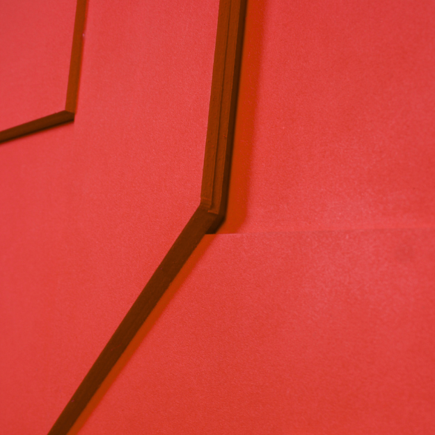 Minimal Bold Red Geometric Abstract 3D Wall Art