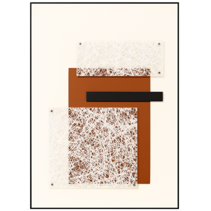 Textured White & Brown Geometric Contemporary Layered Art