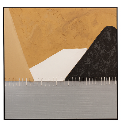 Beige, White & Black Geometric Design Wall Art