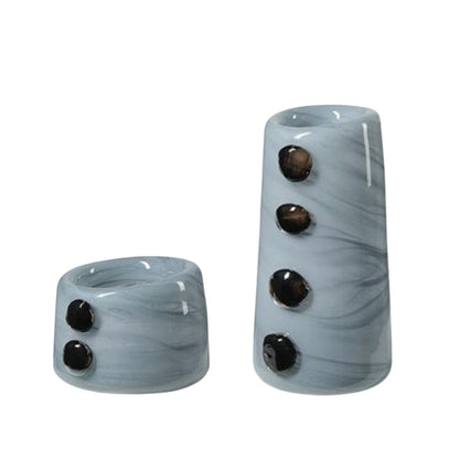 Handmade Grey Button Vase