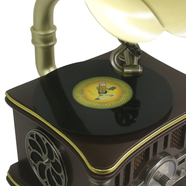 Vintage Brass Mini Gramophone