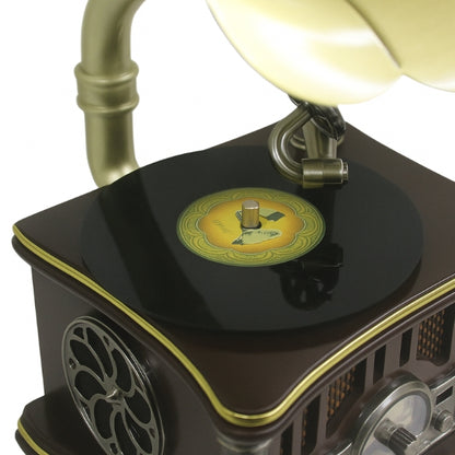 Vintage Brass Mini Gramophone