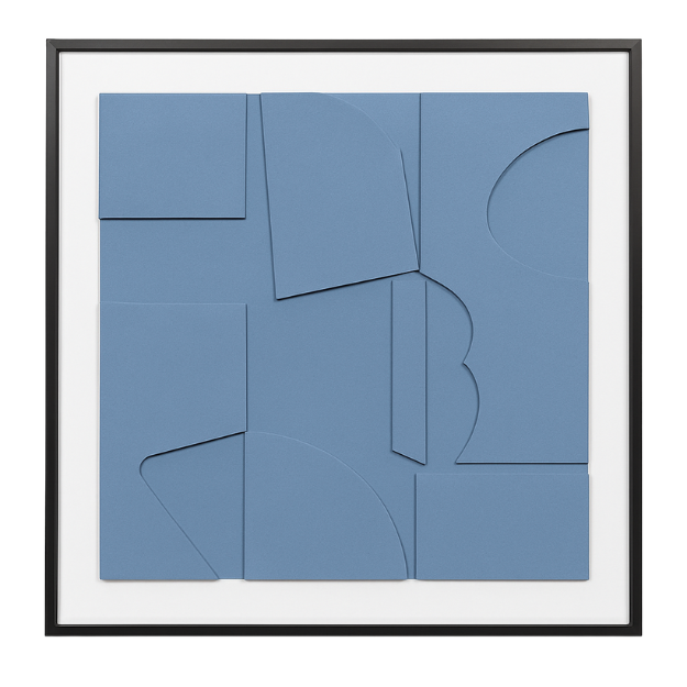 Modern Blue Geometric Textured Wall Art